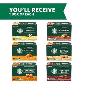 Starbucks K-Cup Coffee Pods—Flavored Coffee—Variety Pack for Keurig Brewers—Naturally Flavored...