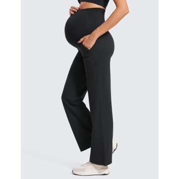 CRZ YOGA Butterluxe Maternity Wide Leg Pants with Pockets