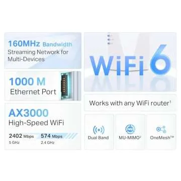 TP-Link AX3000 WiFi 6 Range Extender Internet Booster(RE700X), Dual Band, AP Mode w/Gigabit Port, OF...