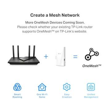 TP-Link AX3000 WiFi 6 Range Extender Internet Booster(RE700X), Dual Band, AP Mode w/Gigabit Port, OFDMA, Beamforming, APP Setup, OneMesh Compatible