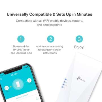 TP-Link AX3000 WiFi 6 Range Extender Internet Booster(RE700X), Dual Band, AP Mode w/Gigabit Port, OFDMA, Beamforming, APP Setup, OneMesh Compatible