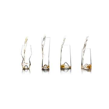 Sempli Monti Taste Beer Glass Set - Set of 4 - Handmade Beer Glass Sampler Set, 1 of Each Style, Glassware for Bar, Lead-Free Crystal, Aerating Design, Giftbox Included - Clear