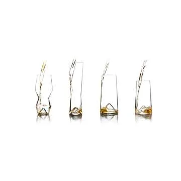 Sempli Monti Taste Beer Glass Set - Set of 4 - Handmade Beer Glass Sampler Set, 1 of Each Style, Glassware for Bar, Lead-Free Crystal, Aerating Design, Giftbox Included - Clear