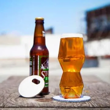 Sempli Monti Taste Beer Glass Set - Set of 4 - Handmade Beer Glass Sampler Set, 1 of Each Style, Glassware for Bar, Lead-Free Crystal, Aerating Design, Giftbox Included - Clear