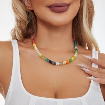 Youzealou Handcrafted Boho Gemstone Necklace for Women