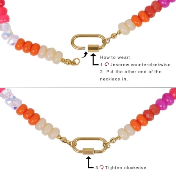 Youzealou Handcrafted Boho Gemstone Necklace for Women