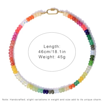 Youzealou Handcrafted Boho Gemstone Necklace for Women