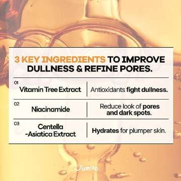 JUMISO All Day Vitamin Serum, Brightening & Balancing Facial Serum 30ml, 1.01 fl oz, 86.14% of Vitamin Tree Extract, 20,000ppm of Niacinamide