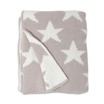 Living Textiles Grey Stars Chenille Soft Baby Blanket Reversible Premium Cozy Fabric for Best Comfor...