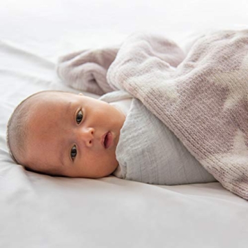 Living Textiles Grey Stars Chenille Baby Blanket for Comfort