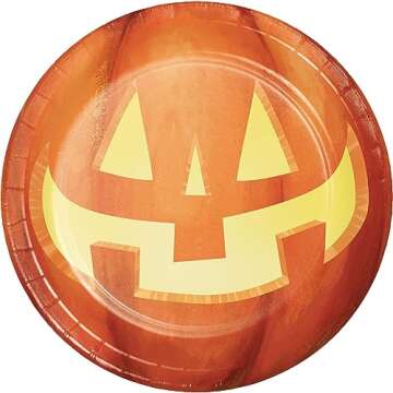 Halloween Pumpkin Night Party Supplies - 16 Plates & Napkins with Fun Designs!