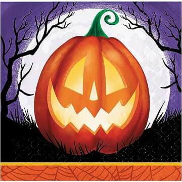 Halloween Party Supplies for 16 - Fun Pumpkin Designs