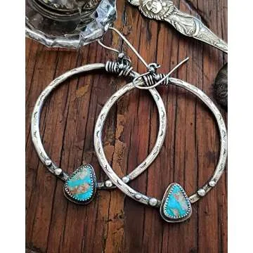 Vintage Turquoise Circle Earrings for Trendy Outfits