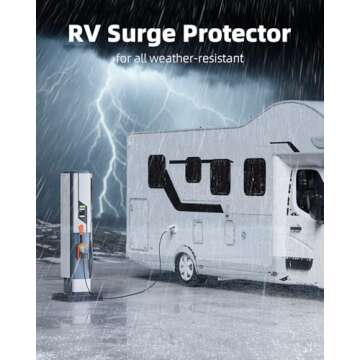 RV Surge Protector 50 Amp, 16000J Surge Protection RV Circuit Analyzer, Automatic Protect RV Electrical System with Waterproof Cover, RV Plug Electrical Adapter Protector for Camping, Travel Trailers