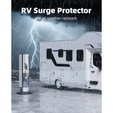 RV Surge Protector 50 Amp, 16000J Surge Protection RV Circuit Analyzer, Automatic Protect RV Electrical System with Waterproof Cover, RV Plug Electrical Adapter Protector for Camping, Travel Trailers