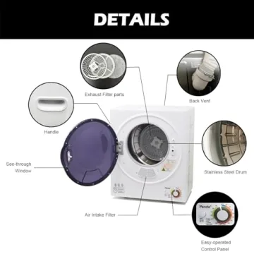 Portable 110V 850W Laundry Dryer for Apartments