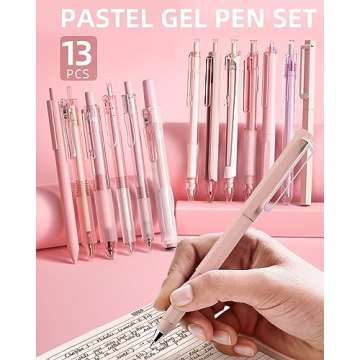 Nicpro 13-Pack Pastel Gel Ink Pen Set with Case
