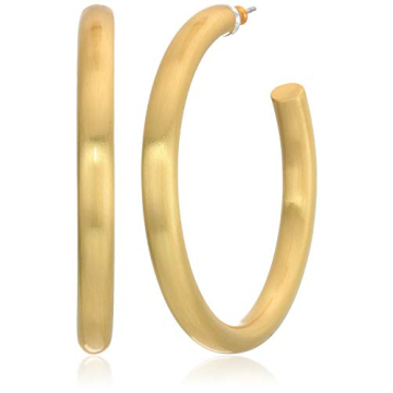 Stylish Gold Large Tubular Hoop Earrings for Women