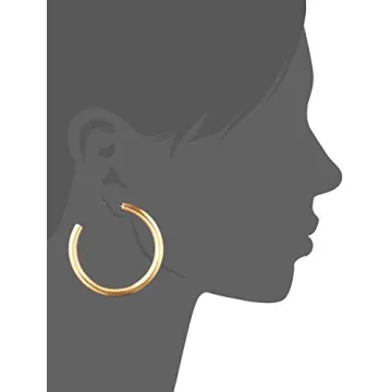 Stylish Gold Large Tubular Hoop Earrings for Women