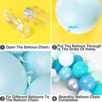 PartyWoo Balloon Arch Kit, 49 ft Balloon Arch Strip and 300 Dots Balloon Glue, Balloon Garland Strip, Balloon Arch Tape, Balloon Decorating Strip, Balloon Tape for Wedding, Birthday (6 pcs)