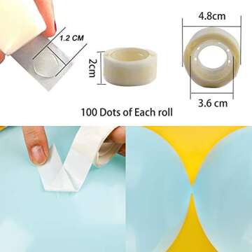 PartyWoo Balloon Arch Kit, 49 ft Balloon Arch Strip and 300 Dots Balloon Glue, Balloon Garland Strip, Balloon Arch Tape, Balloon Decorating Strip, Balloon Tape for Wedding, Birthday (6 pcs)