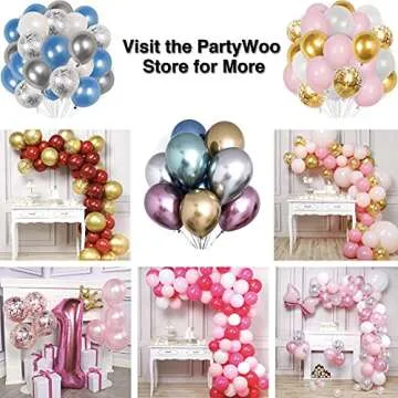 PartyWoo Balloon Arch Kit, 49 ft Balloon Arch Strip and 300 Dots Balloon Glue, Balloon Garland Strip, Balloon Arch Tape, Balloon Decorating Strip, Balloon Tape for Wedding, Birthday (6 pcs)