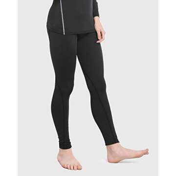 TELALEO Boys Thermal Compression Leggings Pants Youth Fleece Lined Base Layer Tights Cold Weather He...