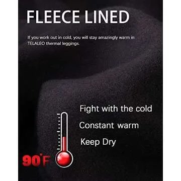 TELALEO Boys Thermal Compression Leggings Pants Youth Fleece Lined Base Layer Tights Cold Weather Heat Gear (Fireball is an AD) Black M