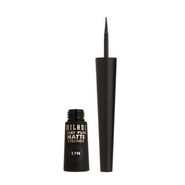 Milani Stay Put Matte 17HR Liquid Eyeliner - Black Matte (0.09 Fl. Oz.) Vegan, Cruelty-Free Liquid E...