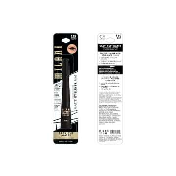 Milani Stay Put Matte 17HR Liquid Eyeliner - Black Matte (0.09 Fl. Oz.) Vegan, Cruelty-Free Liquid Eyeliner - Line & Define Eyes with High Pigment Shades for Long-Lasting Wear