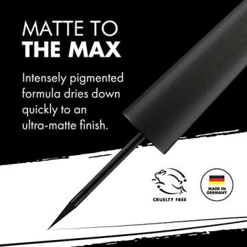 Milani Stay Put Matte 17HR Liquid Eyeliner - Black Matte (0.09 Fl. Oz.) Vegan, Cruelty-Free Liquid Eyeliner - Line & Define Eyes with High Pigment Shades for Long-Lasting Wear