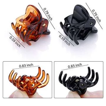 JANYUN 48 Pcs Small Mini Hair Claw Clips Hair Clamps for Women Girl's Hair (Black Brown)