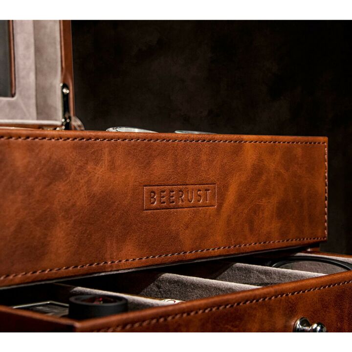 Men's Luxury Leather Watch Box with Valet Drawer