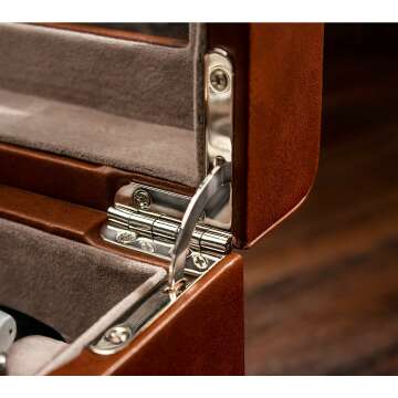Men's Luxury Leather Watch Box with Valet Drawer