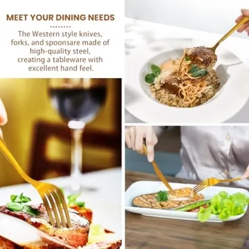 Gold Silverware Set with Gift Box for Housewarming Presents