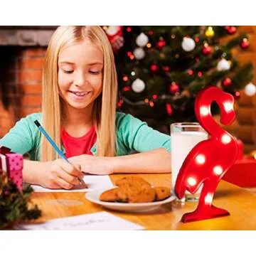 YiaMia Flamingo LED Light Flamingos Pink Night Lamp Romantic Battery Powered Marquee Flamingo Table Lights for Home Wall Kid's Room Birthday Party Decorations Valentina Christmas Gift