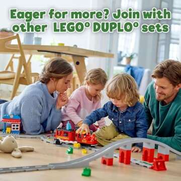 LEGO DUPLO Town Steam Train Set - Battery Powered Remote Control Train Toys for Toddlers - Learning ...