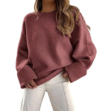 Cozy ANRABESS Women's Oversized Fuzzy Knit Sweater