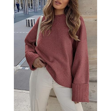 Cozy ANRABESS Women's Oversized Fuzzy Knit Sweater