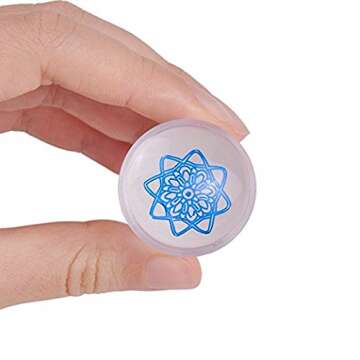 Biutee Dual Clear Jelly Nail Art Stamper 4Pcs Silicone Heads with Rhinestone Cap & 1 Scraper Manicure Nail Art Tool