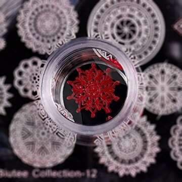 Biutee Dual Clear Jelly Nail Art Stamper 4Pcs Silicone Heads with Rhinestone Cap & 1 Scraper Manicure Nail Art Tool