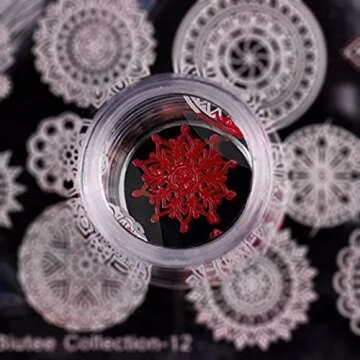 Biutee Dual Clear Jelly Nail Art Stamper 4Pcs Silicone Heads with Rhinestone Cap & 1 Scraper Manicure Nail Art Tool