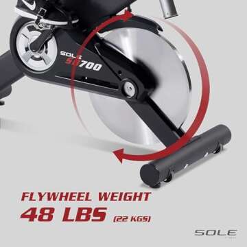 SOLE Fitness SB700 Light Upright Indoor Stationary Bike, Home and Gym Exercise Equipment, Smooth and Quiet, Versatile for Any Workout, Bluetooth and USB Compatible (Last Gen Model)