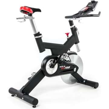 SOLE Fitness SB700 Light Upright Indoor Stationary Bike, Home and Gym Exercise Equipment, Smooth and Quiet, Versatile for Any Workout, Bluetooth and USB Compatible (Last Gen Model)