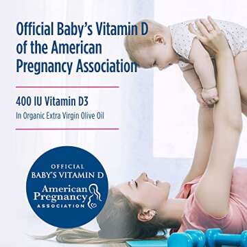 Nordic Naturals Baby's Vitamin D3, Unflavored - 400 IU Vitamin D3 - 0.37 oz - Healthy Bones, Immune System Support, Normal Sleep Rhythms - Non-GMO, Certified Vegetarian - 365 Servings, 0.37 Fl Oz (Pack of 1)