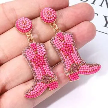 UYT Cowgirl Boot Earrings - Lightweight Western Style Jewelry