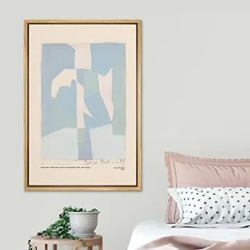 SIGNLEADER Framed Canvas Print - Blue Pastel Artwork