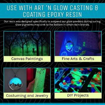 Glow in The Dark Pigment Powder - Neutral and Fluorescent Color for Art Painting, Fine Art, Nail Art Paint, and DIY Crafts - Long Lasting, 10+ Color Options - Neutral Aqua - (12 Grams)