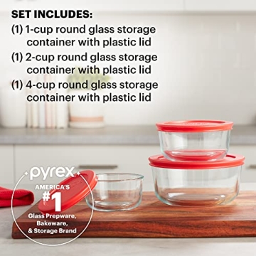Pyrex 3-Pack Round Glass Storage Containers