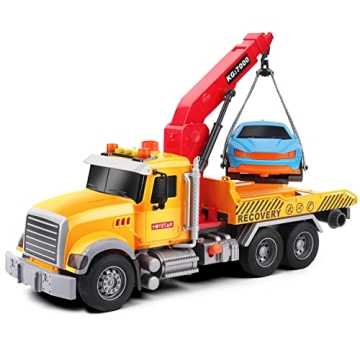 Dwi Dowellin 15" Tow Truck Toy for Kids - Lights & Sounds